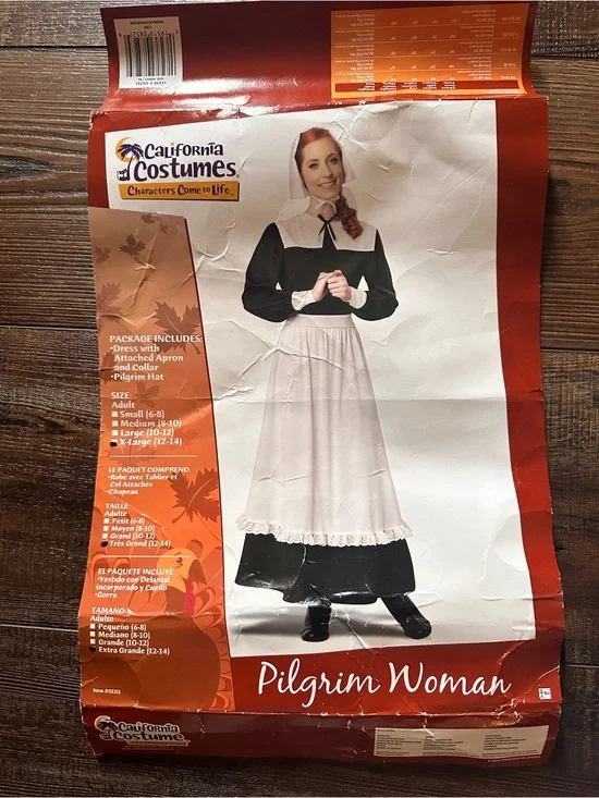 California Costumes Pilgrim Woman Costume - Black & White. Missing hat.Halloween