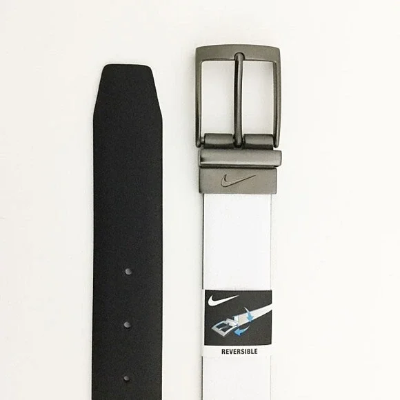Nike Mens Reversible Leather Golf Belt Black White Size 42 S5047004‎ BKWH