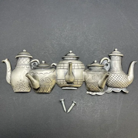 Key‎ Holder Teapot Silver Pewter Color 8