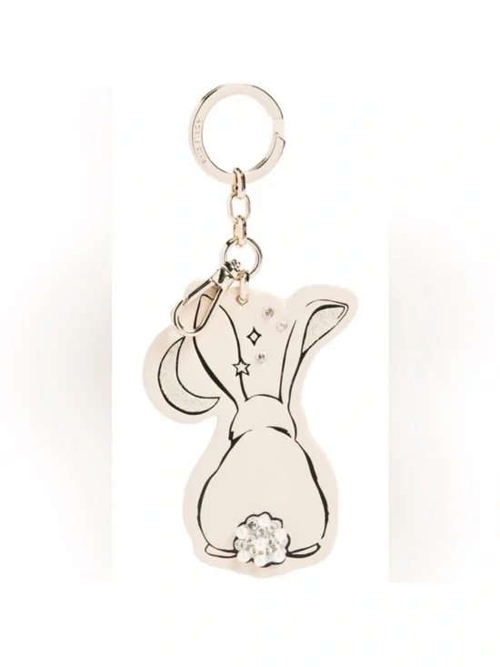 RARE kate spade novelty Bunny Keychain with Gold Hardware