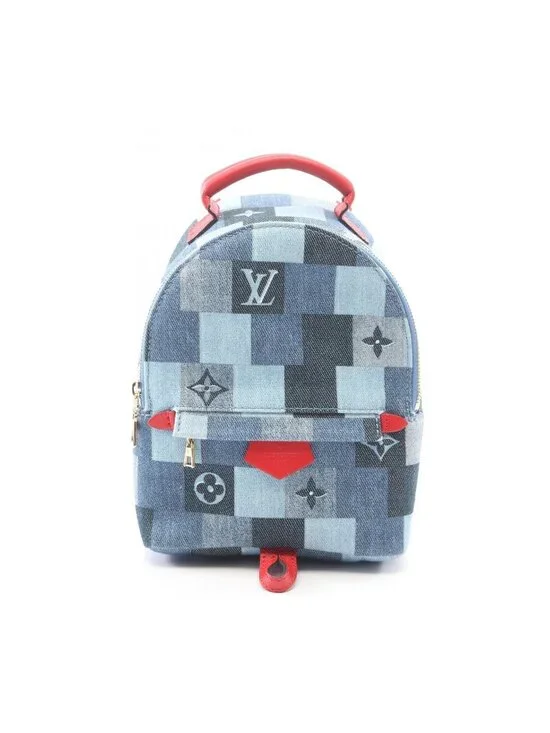 Louis Vuitton Backpack Palm Spring Mini Blue Denim Canvas