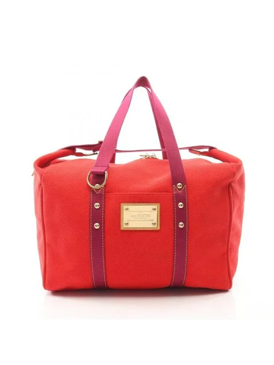 Louis Vuitton Boston Bag Sac Weekend Rouge Canvas