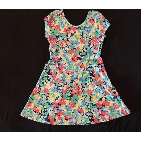 Simply Styled by Sears floral cap sleeve dress, girls size 10/12