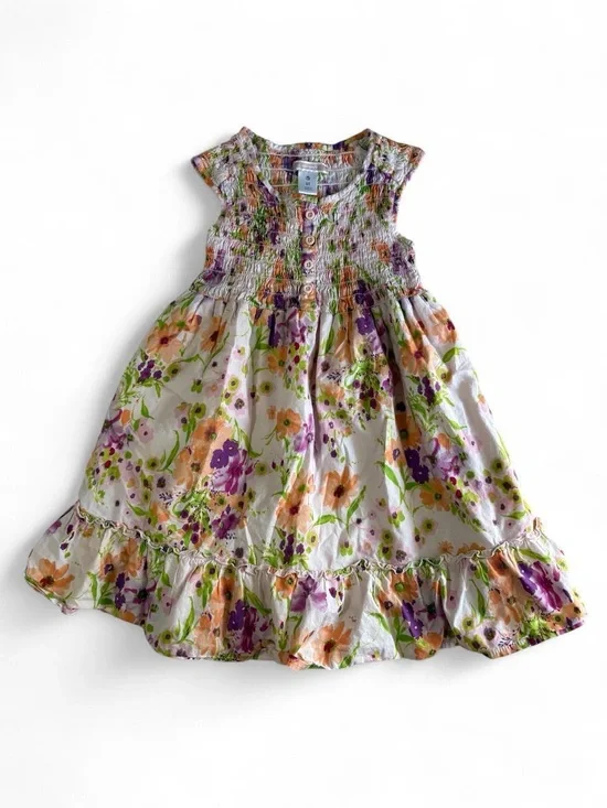 Old Navy 3T Girls Floral Dress Pink, purple, orange, and green