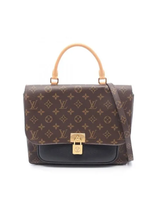 Louis Vuitton Marignan 2-Way Noir Canvas Leather Handbag