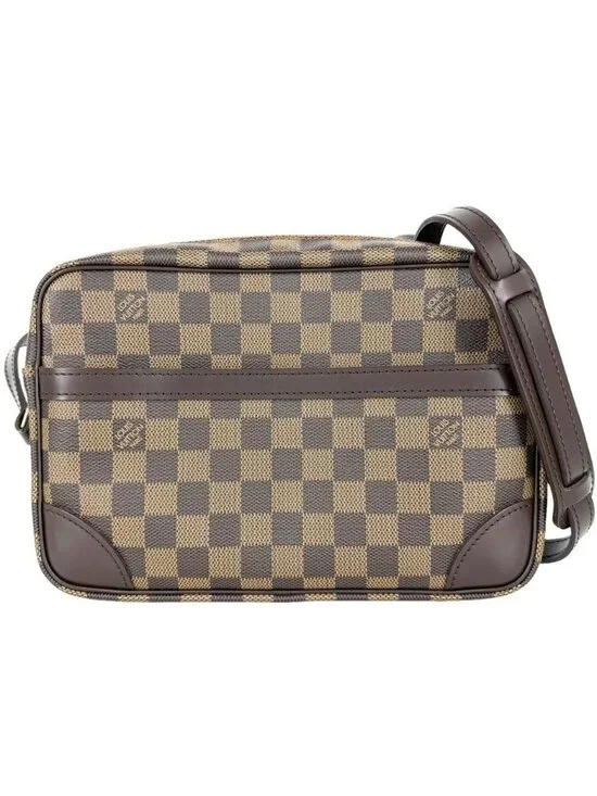 Louis Vuitton Shoulder Bag Trocadero 27 Damier Canvas Brown Gold Vintage