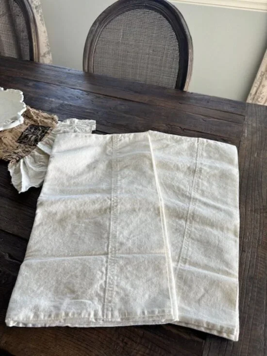 NEW Crate & Barrel King Ivory Linen pillowcases - REDUCED! Set of two.