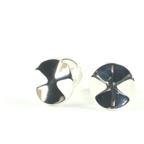 IPPOLITA Stering Silver Mens Cufflinks Wavy Disc Disk .925 New! $325. dustbag