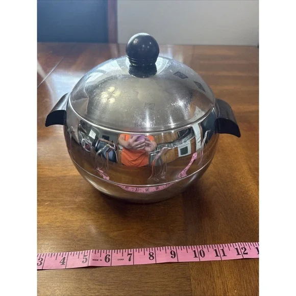 Vintage West Bend Penguin Hot & Cold Server Ice Bucket w/ Bakelite Handles MCM