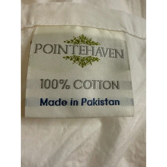 Pointe Haven White Flat Sheet King Size Made in Pakistan 100% Cotton