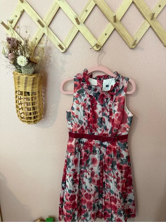 Janie and Jack Girls Floral Pleated Party Dress