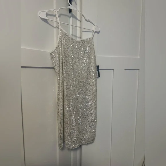 Art Class Silver Sequin Mini Dress