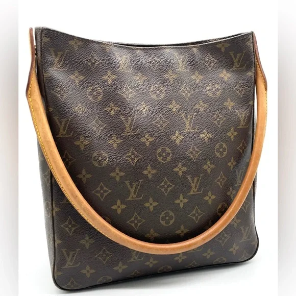 Louis Vuitton Looping Shoulder Bag GM Brown- authentic EUC
