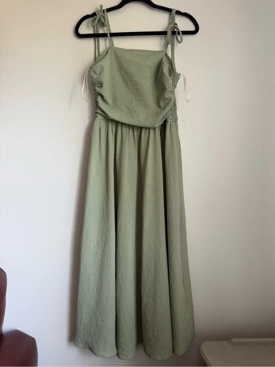 SHEIN Sage Green Tie-Strap Maxi Dress for Girls