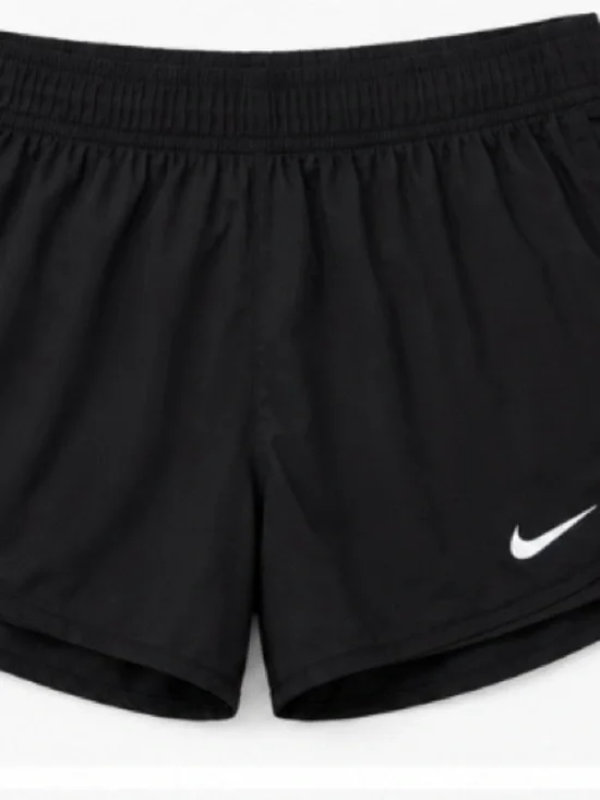 Nike Women's Black Athletic Training Shorts with White Swoosh