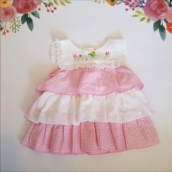 Vintage eyelet butterfly dress summer sleeveless