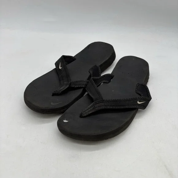 Nike Comfort Footbed Flip Flops Womens 8 Black Thong Sandals Support Slides