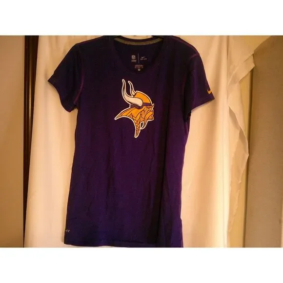 Nike‎ NFL Minnesota Vikings Women's T-Shirt Dri-Fit Team Apparel Purple M
