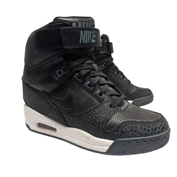 Nike Women's Black High-Top Sneakers with White Midsole Accent