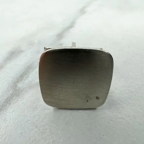 Vintage Silver Tone Square Patent 2920363 Single Cufflink