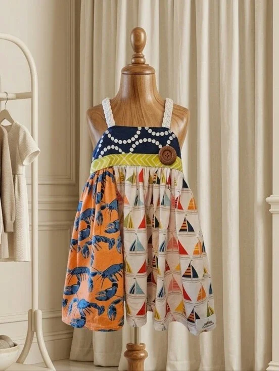 Brownie Goose Showcase Emerie & Asher Nautical Sailboat Lobster Sundress 4T