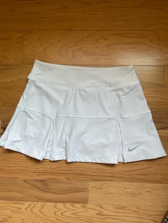 Nike Dri-FIT Tennis Skort Small White Pleated Built-In Shorts