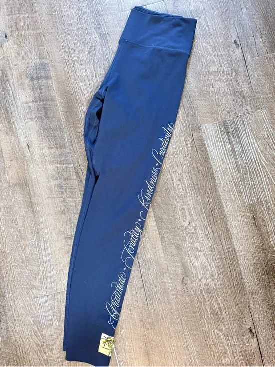 Nike Navy Leggings with White Script Accent
