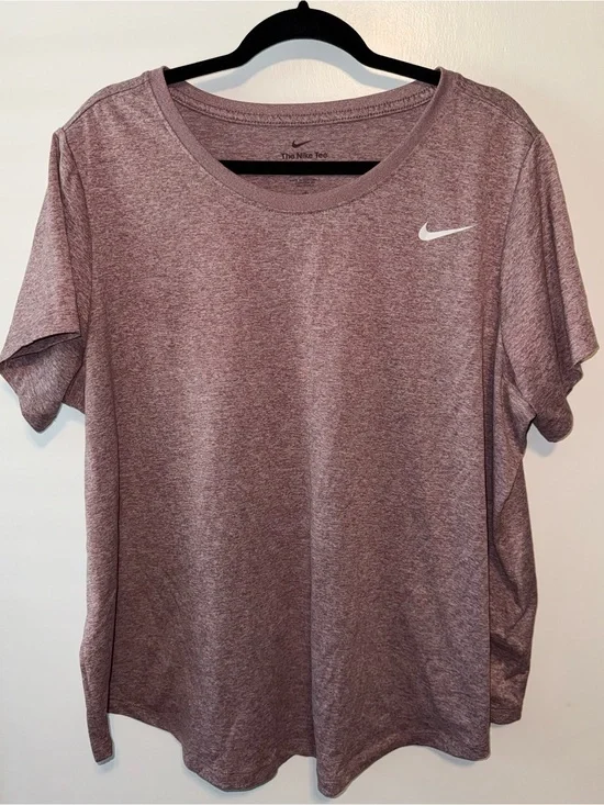 Nike Women's Heathered Mauve Short Sleeve Dri-FIT Tee