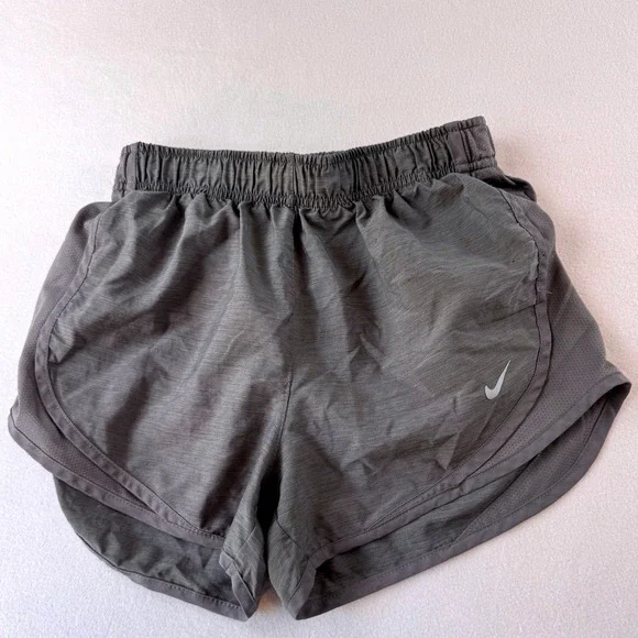 Nike Women's XS Dri-FIT Tempo Running Shorts Gray Mesh Athletic Workout