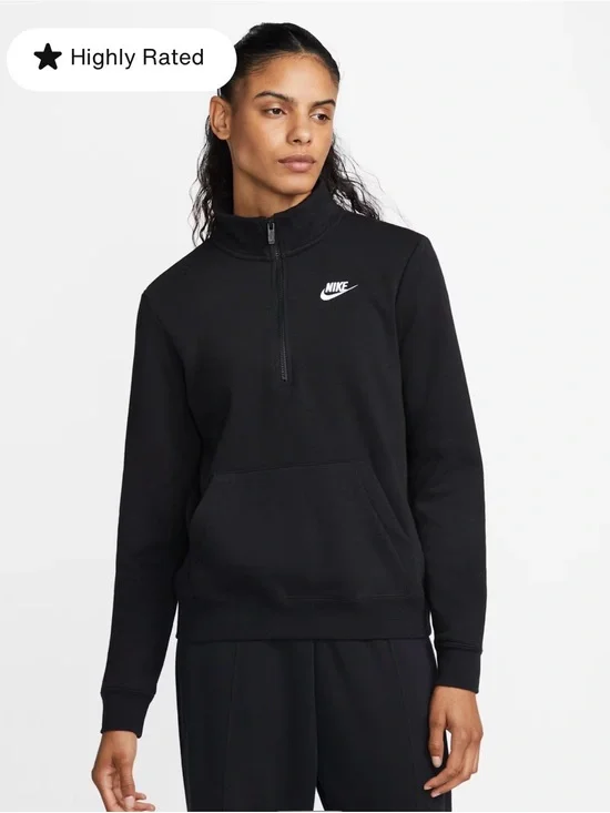 Nike Black Women's Half-Zip Pullover Sweatshirt