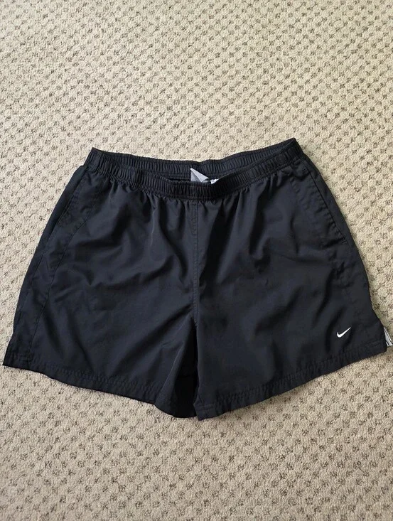 Nike Women's Black Athletic Running Shorts with Embroidered Swoosh