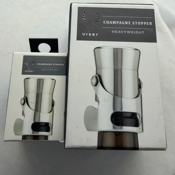 Viski Heavyweight Champagne Stoppers Stainless Steel Professional‎ Bottle Sealer