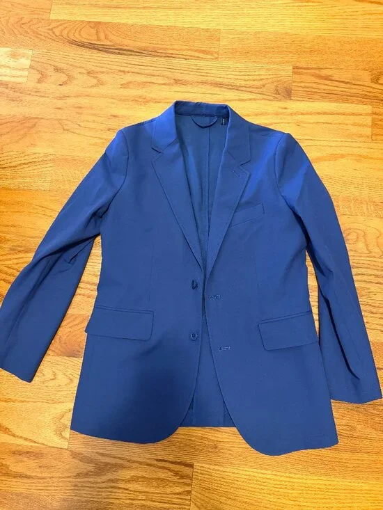 Vineyard Vines Boys Size 14 On-The-Go Performance Blazer Navy Blue EUC