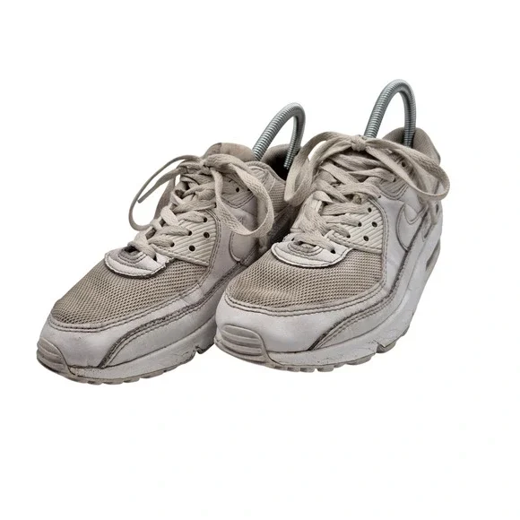 Nike Air Max 90 Shoes‎ Womens Size 8 White Mesh Running Sneakers CQ2560-100