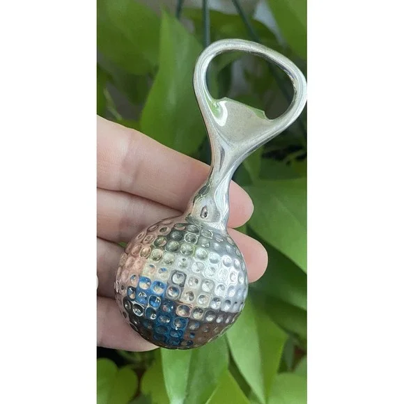 Bottle Opener Mens OS Golf‎ Ball Silver Dimpled Metal USA 2008