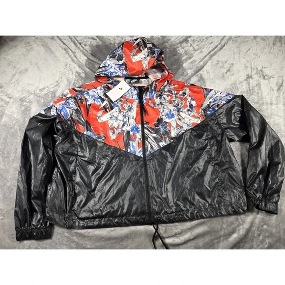NWT Nike Sportswear Windrunner Women's‎ 3X Cropped Floral Jacket w/Pockets