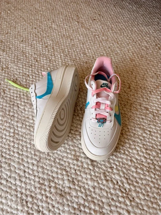 Nike Air Force 1 Low - White with Pink & Blue Accents