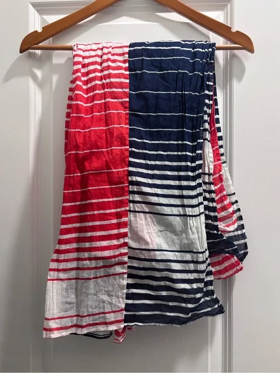 Old Navy Red, White & Navy Striped Scarf