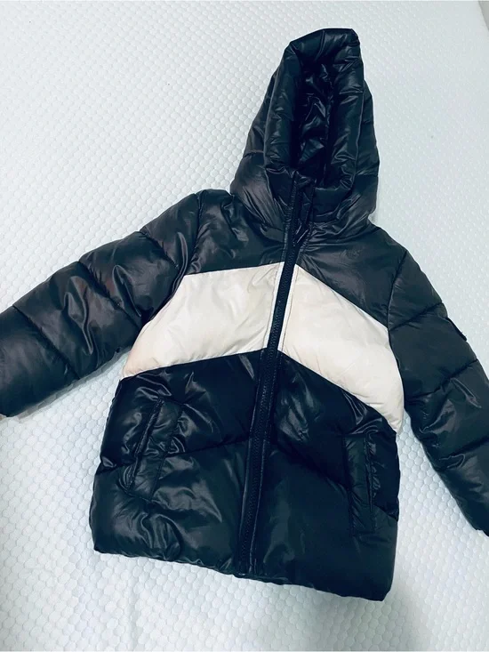 Michael Kors Kids Black & White Hooded Puffer Jacket