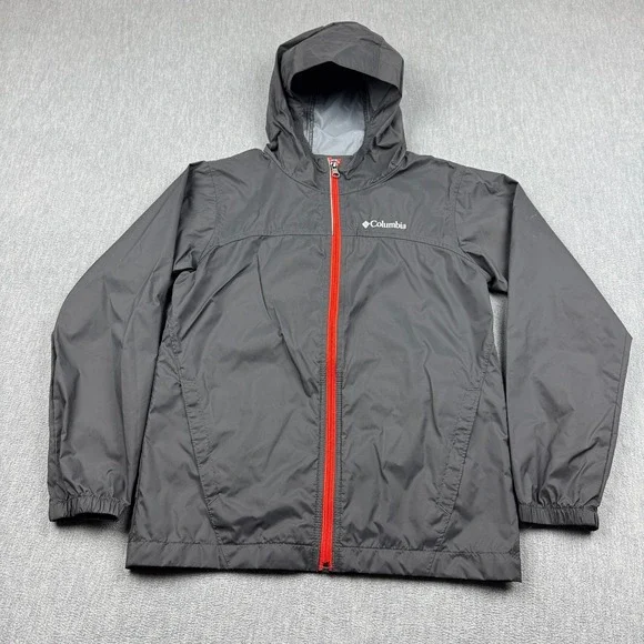 Columbia Jacket‎ Youth Boys Medium 10/12 Black Glennaker Hooded Windbreaker Kids