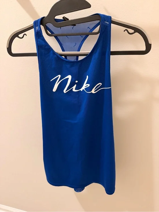 Nike Royal Blue Script Logo Racerback Tank