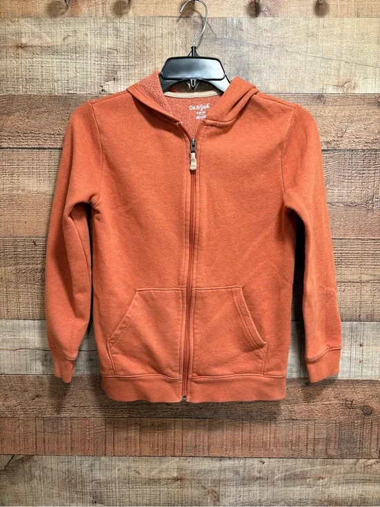 Cat & Jack Boys Orange Full Zip Hoodie Jacket Size 8/10 K017