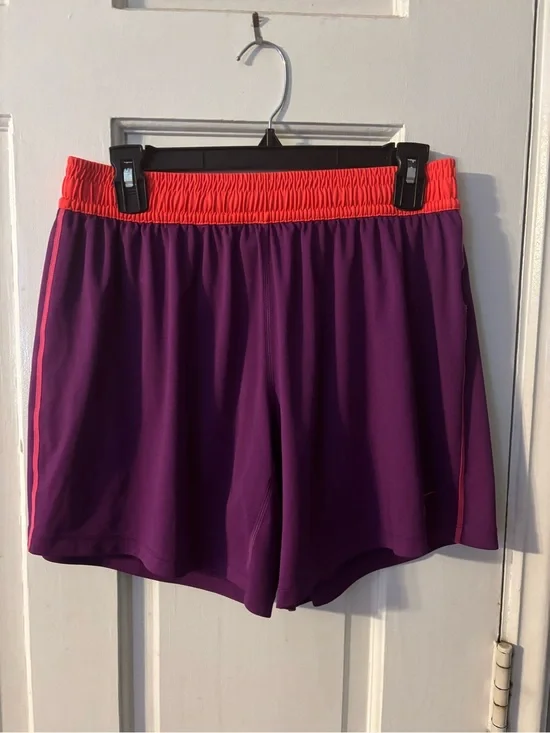 Nike Dri-FIT Women’s Purple/Orange Pull-On Athletic Shorts Elastic Waist M