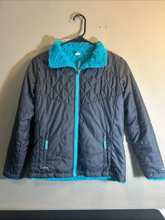 C9 Champion Youth Girls Reversible Venture Dry Quilted Faux-Fur Jacket 10/12