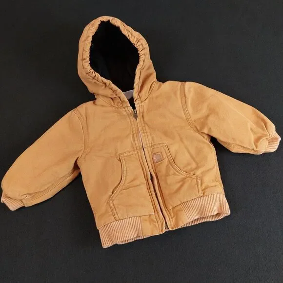 Carhartt Hooded Active Jacket Baby Boys Size 18M Brown Duck CanvasCP8417-D15