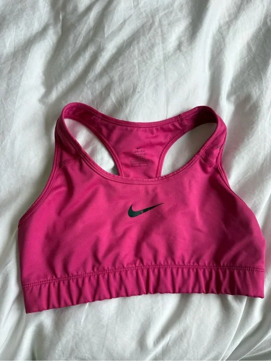 Nike Hot Pink Racerback Swim Bikini Top with Black Swoosh