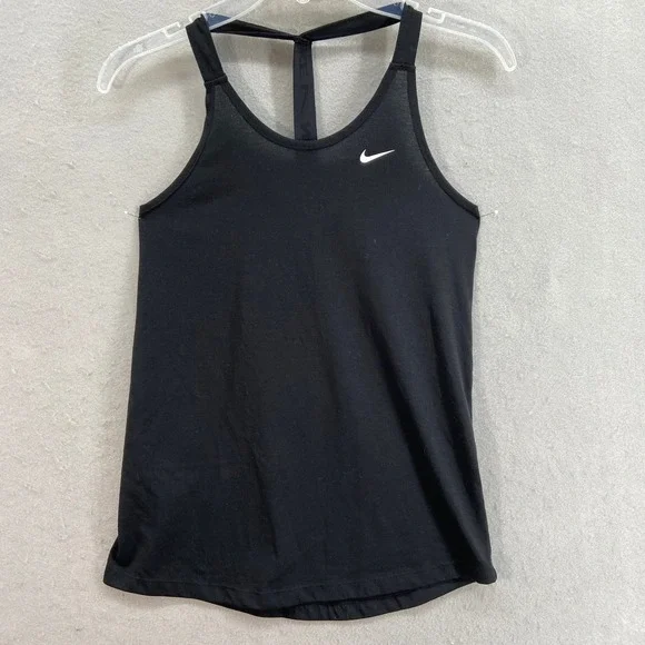 Nike Dri Fit Tank Top Womens XS Black Racerback Athletic‎ Workout Gym
