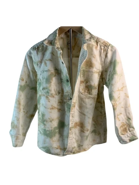 Wonder Nation Kids Tie-Dye Jean Shacket Size 10/12 L Streetwear Y2K Fall