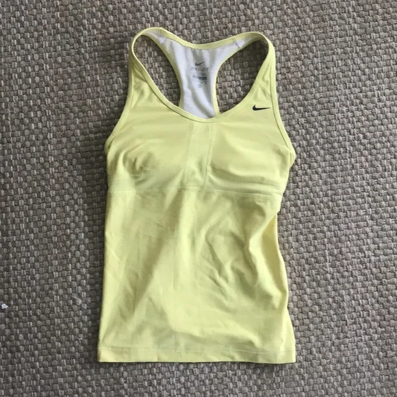 Bright yellow sports bra tank