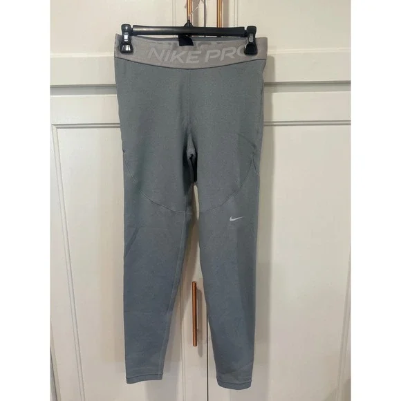 Nike Pro Dri-FIT Womens Grey Athletic Training Leggings Size Medium Tights